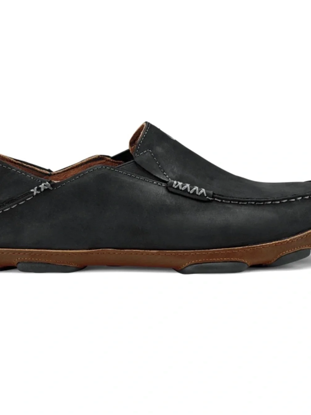 OLUKAI Moloa Men's Leather Slip On Shoes 10128-4033 Black Toffee size M12